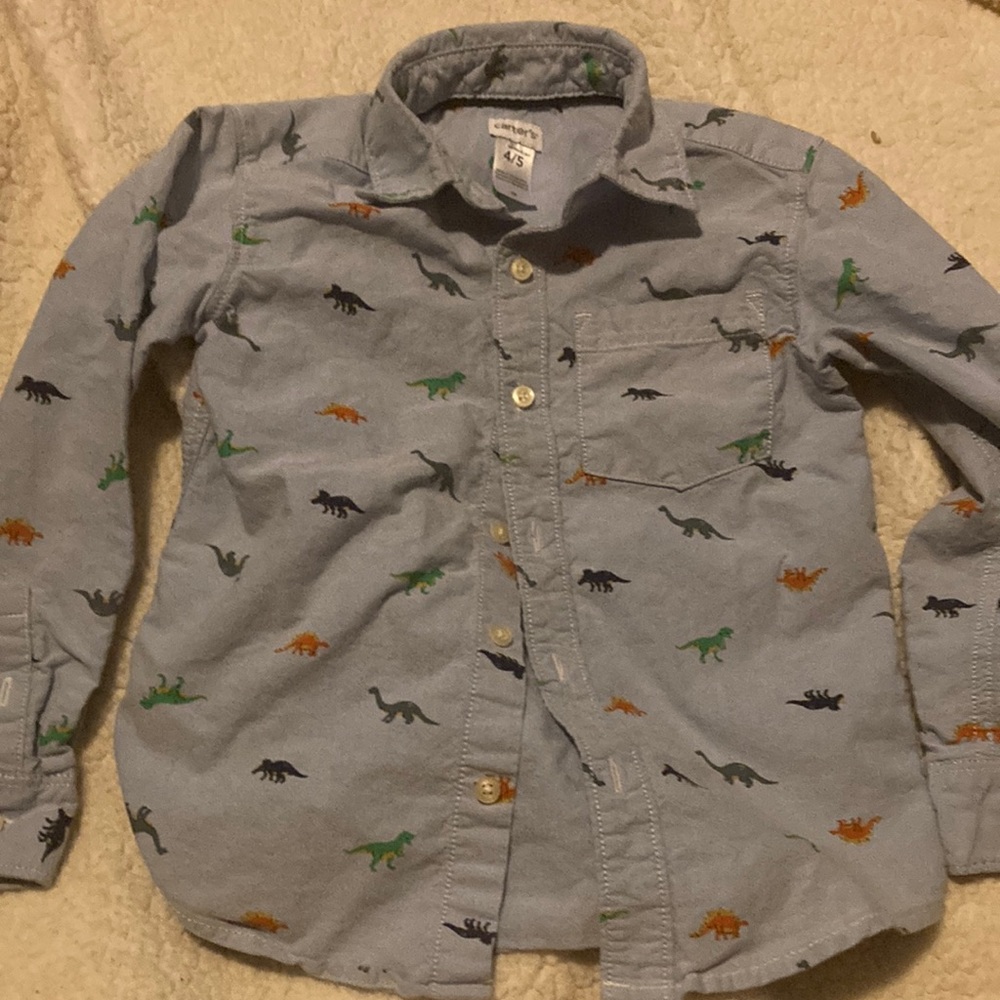 Boys dinosaur button down. Like new
